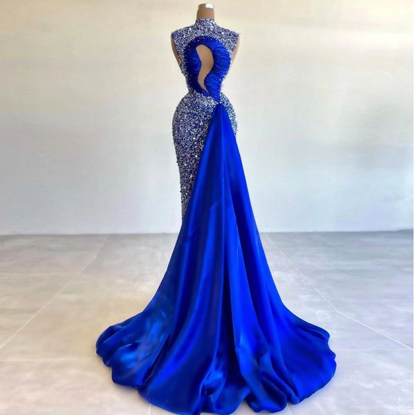 royal blue luxury prom dress 2022 sequined high neck sleeveless sweep train formal gowns evening party mermaid dresses robes de soirée, Black
royal blue luxury prom dress 2022 sequined high neck sleeveless sweep train formal gowns evening party mermaid dresses robes de soirée, Black