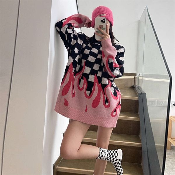 korean style flame sweater women autumn and winter high street jacket student traf couple pullover knit loose men weater 220813, White;black
korean style flame sweater women autumn and winter high street jacket student traf couple pullover knit loose men weater 220813, White;black
