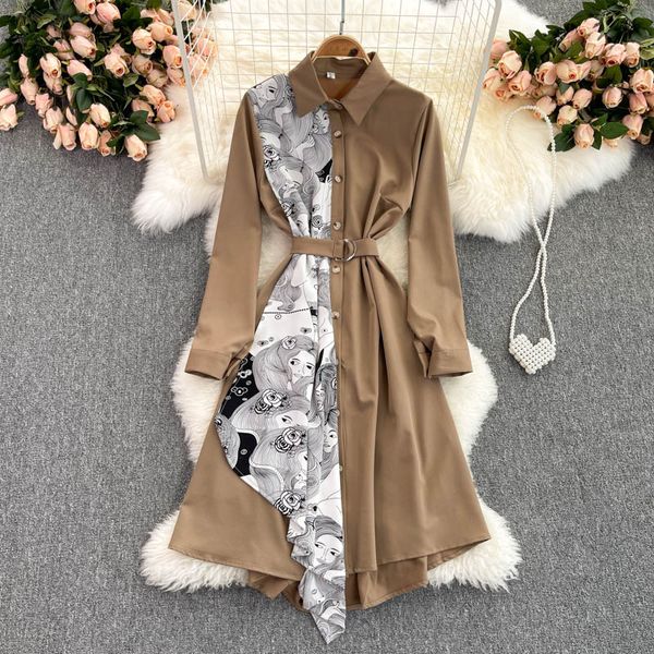 fashion korean dress turndown-collar single breasted a-line dresses autumn design irregular print short dress 2022, Black;gray
fashion korean dress turndown-collar single breasted a-line dresses autumn design irregular print short dress 2022, Black;gray