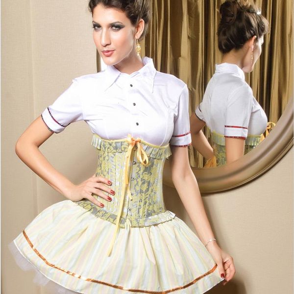 women underbust corset bustiers floral gothic shaper waist cincher lingerie mini cupless vintage costume, Black;white
women underbust corset bustiers floral gothic shaper waist cincher lingerie mini cupless vintage costume, Black;white