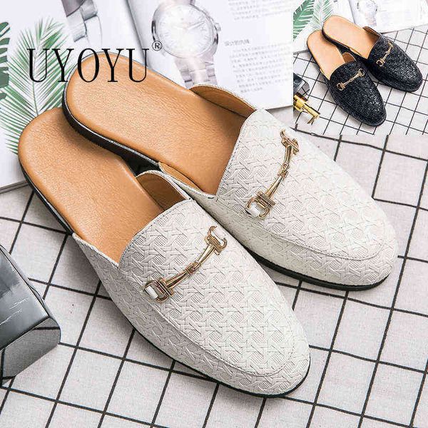 couple luxury brand designer mens casual leather loafers italian women men half shoes drop ship mules man white slides slipper 220520, Black
couple luxury brand designer mens casual leather loafers italian women men half shoes drop ship mules man white slides slipper 220520, Black