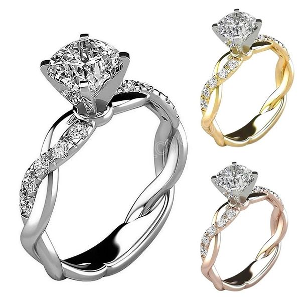 fashion luxury finger ring for women cubic zircon promise engagement wedding bands party female jewelry gifts, Silver
fashion luxury finger ring for women cubic zircon promise engagement wedding bands party female jewelry gifts, Silver