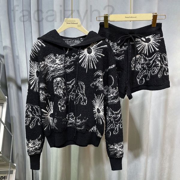 women's knits & tees designer 2022 early spring new classic black and white jacquard towel knitted hoodie + fashion shorts short suit w
women's knits & tees designer 2022 early spring new classic black and white jacquard towel knitted hoodie + fashion shorts short suit w
