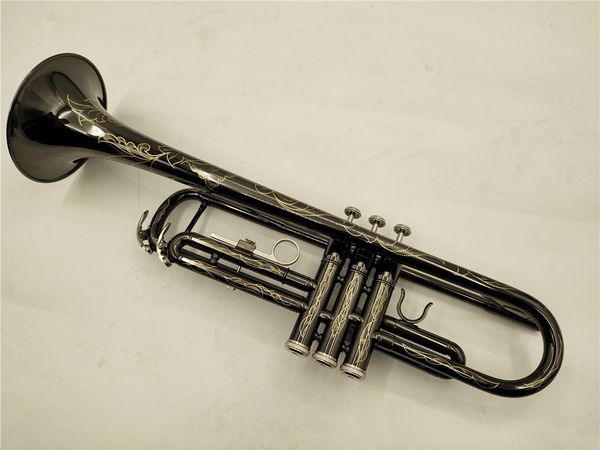 bb trumpet black nickel silver-plated musical instrument exquisitely carved design
bb trumpet black nickel silver-plated musical instrument exquisitely carved design