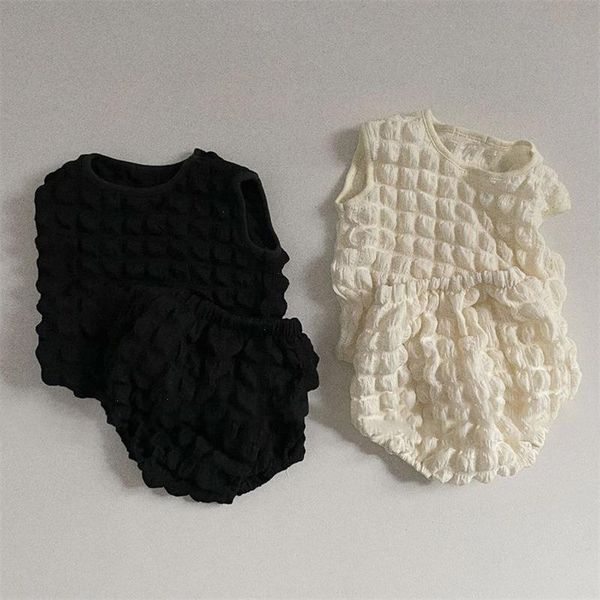 girls summer clothes sets suit 3d bubble fabric sleeveless vest childrens elasticity t-shirt bloomers baby set, White
girls summer clothes sets suit 3d bubble fabric sleeveless vest childrens elasticity t-shirt bloomers baby set, White