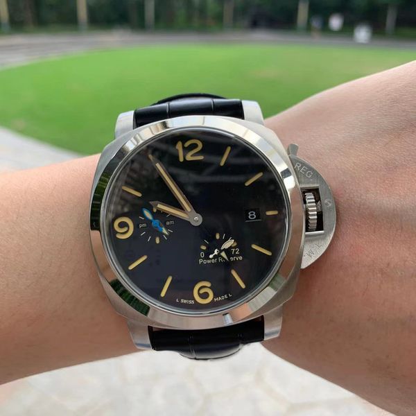 mens watches automatic 316l stainless steel 44mm case black dial leather strap man calendar mechanical pam watch all function works, Slivery;brown
mens watches automatic 316l stainless steel 44mm case black dial leather strap man calendar mechanical pam watch all function works, Slivery;brown