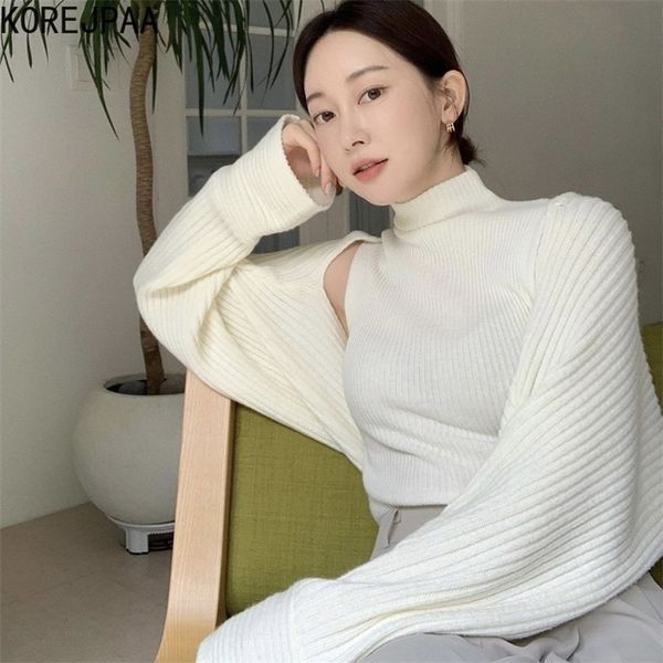 korejpaa women gentle two piece set solid stand collar slim knitted sweater vest + long sleeve knitwear shawl cardigan suit 220318, White
korejpaa women gentle two piece set solid stand collar slim knitted sweater vest + long sleeve knitwear shawl cardigan suit 220318, White