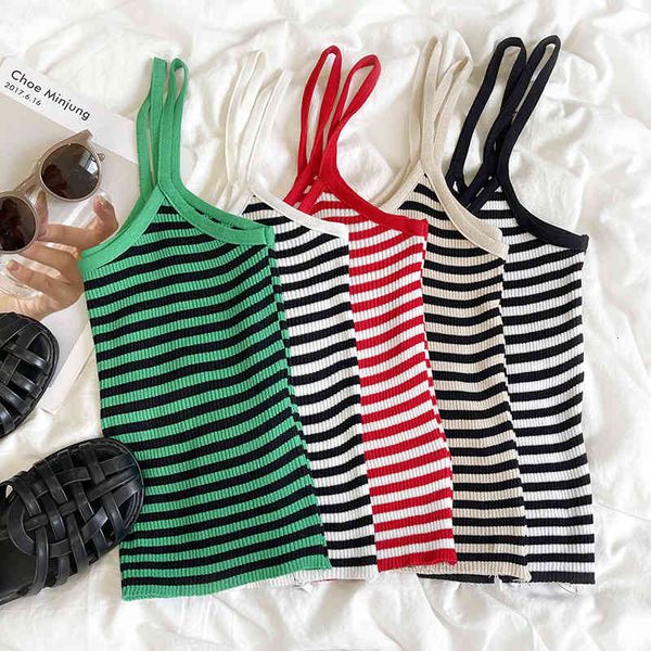 women's tanks camis 2022 summer girls' classic color matching stripes comfortable slim fit down wearing knitted suspender vest out, White
women's tanks camis 2022 summer girls' classic color matching stripes comfortable slim fit down wearing knitted suspender vest out, White