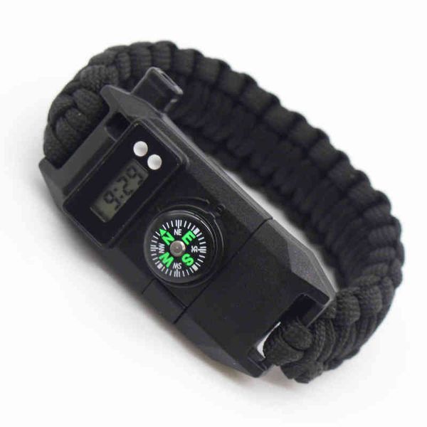 bangle umbrella rope bracelet multifunctional watch outdoor adventure camping survival bracelet tactical, Black
bangle umbrella rope bracelet multifunctional watch outdoor adventure camping survival bracelet tactical, Black