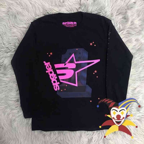 long sleeve pink young thug sp5der 555555 t shirt men women puff print spider web t-shirt tees, White;black
long sleeve pink young thug sp5der 555555 t shirt men women puff print spider web t-shirt tees, White;black