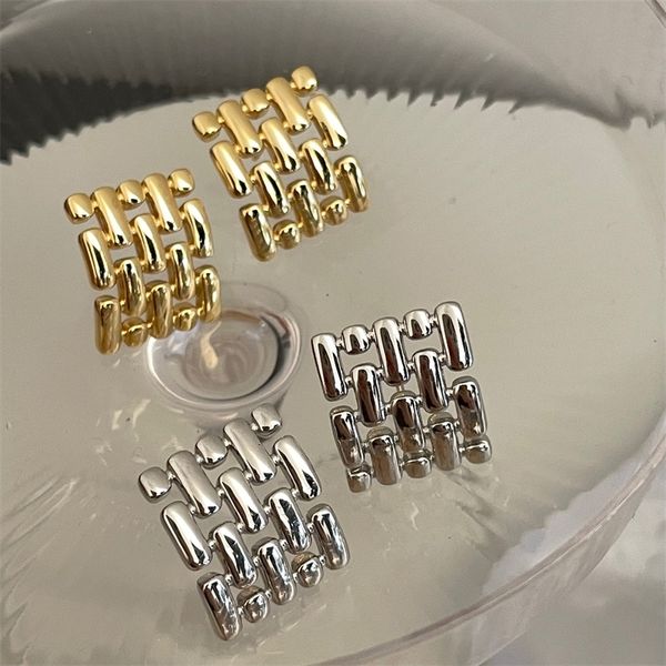 brass with 18k gold geo cutout stud earrings women jewelry party boho t show gown runway rare korean japan trendy, Golden
brass with 18k gold geo cutout stud earrings women jewelry party boho t show gown runway rare korean japan trendy, Golden