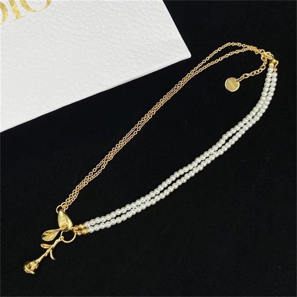 2022 36% off designer d di rose pendant stitched pearl necklace fashion trend street sclassic double-layer chain jewelry, Silver
2022 36% off designer d di rose pendant stitched pearl necklace fashion trend street sclassic double-layer chain jewelry, Silver