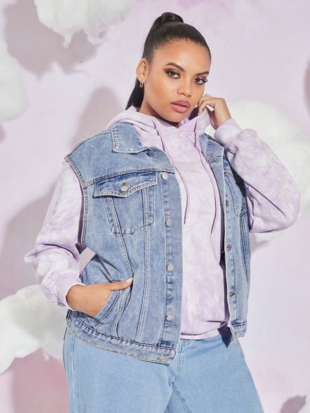 plus slant pocket denim vest jacket p7hf#, Black;brown
plus slant pocket denim vest jacket p7hf#, Black;brown