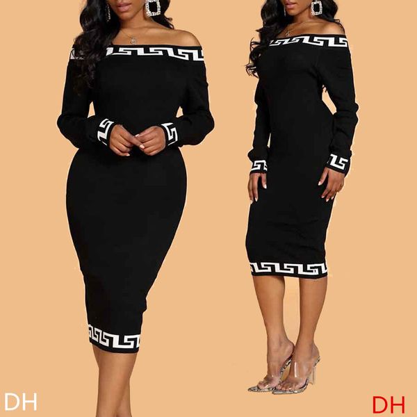 women's dresses slim fit fashion casual plain color patchwork print off shoulder dress size s--3xl 001, Black;gray 
women's dresses slim fit fashion casual plain color patchwork print off shoulder dress size s--3xl 001, Black;gray
