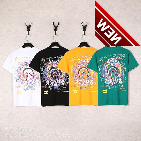 summer new fashion bap shark head loose casual round neck short sleeve t-shirt for men and women, White;black
summer new fashion bap shark head loose casual round neck short sleeve t-shirt for men and women, White;black