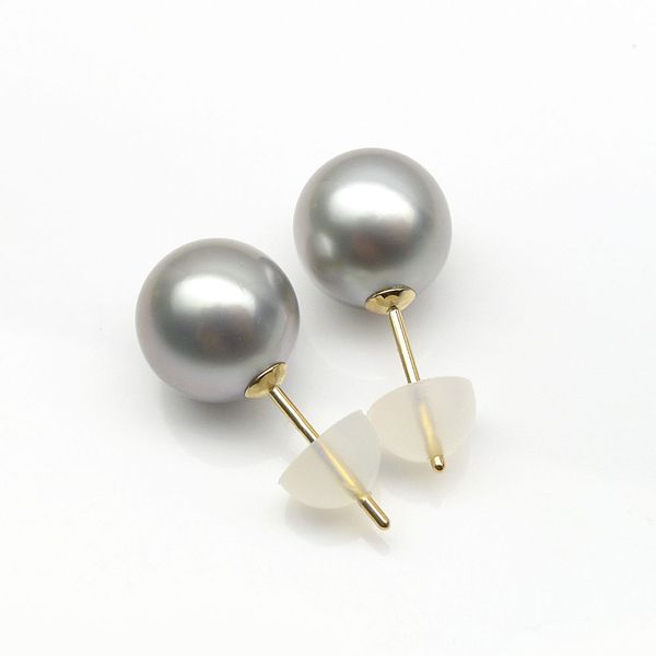 authentic gray tahitian sea cultured pearl stud earrings 18k yellow gold 9-9.5mm, Silver
authentic gray tahitian sea cultured pearl stud earrings 18k yellow gold 9-9.5mm, Silver