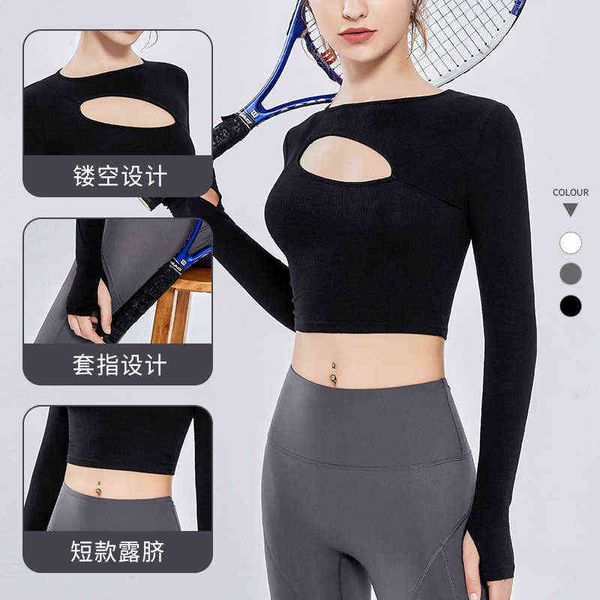 new tight yoga clothes women's long sleeved hollow out running fitness fast drying sports top, Gray
new tight yoga clothes women's long sleeved hollow out running fitness fast drying sports top, Gray