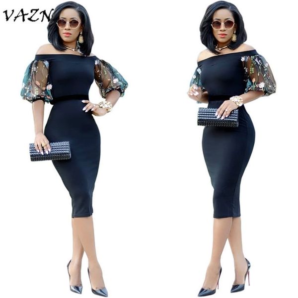 vazn novelty design style women dress solid slash neck lace half sleeve bodycon midi dress vestido a3003 t200320, Black;pink
vazn novelty design style women dress solid slash neck lace half sleeve bodycon midi dress vestido a3003 t200320, Black;pink