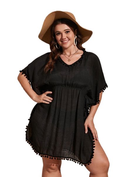 plus pompom cover up d5dk#, Black
plus pompom cover up d5dk#, Black
