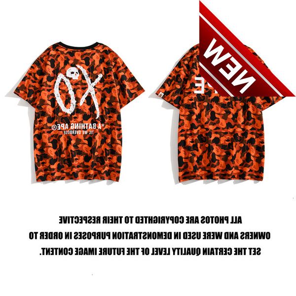 20ss tide brand bap co branded camouflage red short sleeve t-shirt for men and women, White;black
20ss tide brand bap co branded camouflage red short sleeve t-shirt for men and women, White;black