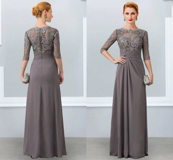 a-line gray mother of the bride dress 2022 elegant jewel neck floor length chiffon half sleeves appliques lace wedding party gowns, Black;red
a-line gray mother of the bride dress 2022 elegant jewel neck floor length chiffon half sleeves appliques lace wedding party gowns, Black;red