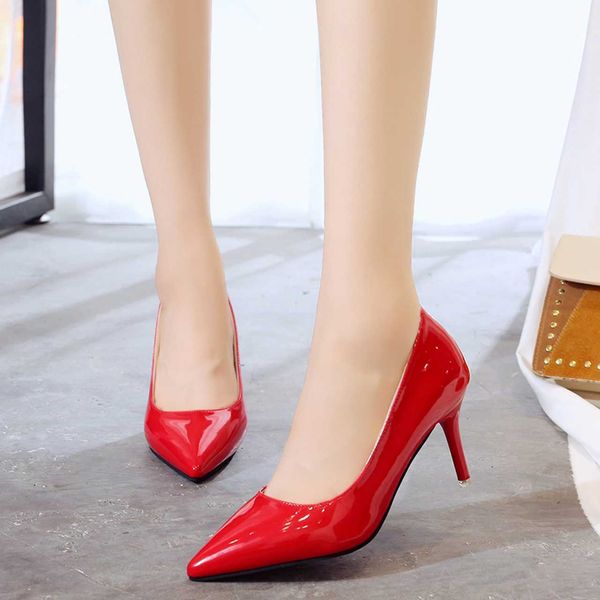 classic luxury paris 8cm stiletto heels women's dress shoes wedding high fashion pointed toe asakuchi single designer famous brand, Black
classic luxury paris 8cm stiletto heels women's dress shoes wedding high fashion pointed toe asakuchi single designer famous brand, Black