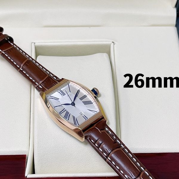 classic fashion quartz women's watch 26mm stainless steel case leather band sapphire mirror sports waterproof diamond watch barrel shap, Slivery;brown
classic fashion quartz women's watch 26mm stainless steel case leather band sapphire mirror sports waterproof diamond watch barrel shap, Slivery;brown