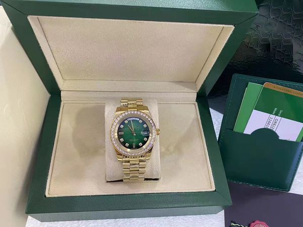 with original box luxury watches 41mm mens 18k green dial bigger diamond automatic fashion brand men's watch wristwatch 202365, Slivery;brown
with original box luxury watches 41mm mens 18k green dial bigger diamond automatic fashion brand men's watch wristwatch 202365, Slivery;brown