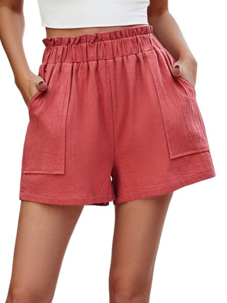 paperbag waist slant pocket shorts j6vi#, White;black