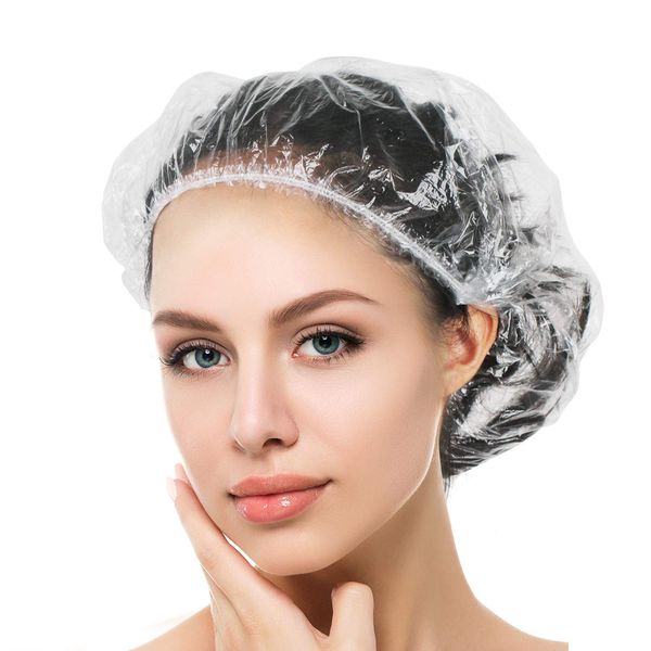 shower cap disposable,1 pcs plastic bath caps large thick clear waterproof elastic hair bath caps for women spa, Black;white
shower cap disposable,1 pcs plastic bath caps large thick clear waterproof elastic hair bath caps for women spa, Black;white