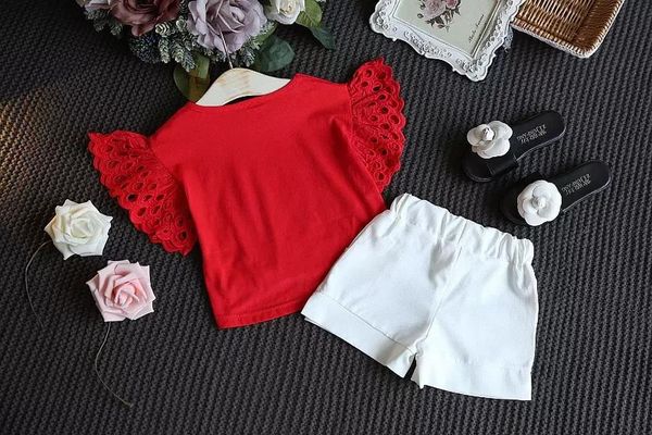 children flying sleeves outfits girls hollow sleeves shorts 2pcs/set 2018 summer baby suit boutique kids clothing sets 2 colors, White
children flying sleeves outfits girls hollow sleeves shorts 2pcs/set 2018 summer baby suit boutique kids clothing sets 2 colors, White