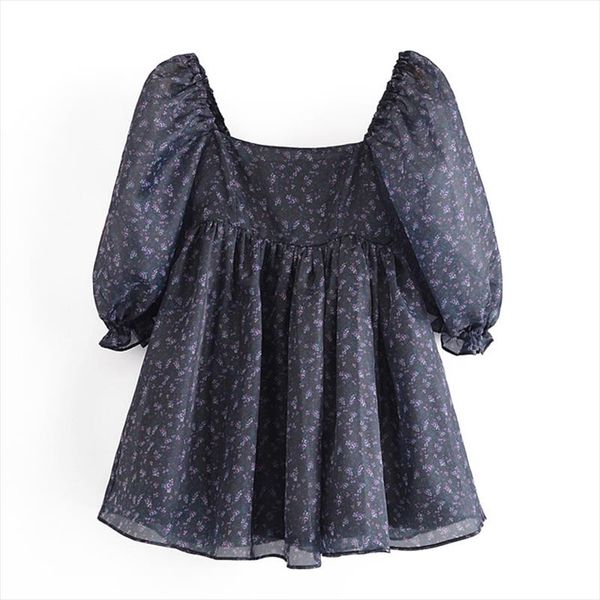 women vintage floral print organza princess party dress square neck puff sleeve robe short vestido, Black;gray
women vintage floral print organza princess party dress square neck puff sleeve robe short vestido, Black;gray