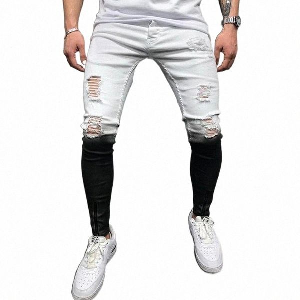 jeans pants men slim fit brand motor biker hip hop zipper denim gradient vintage trousers men's 262z#, Blue
jeans pants men slim fit brand motor biker hip hop zipper denim gradient vintage trousers men's 262z#, Blue