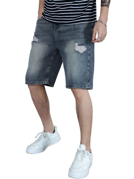men ripped denim shorts 52oa#, White;black
men ripped denim shorts 52oa#, White;black