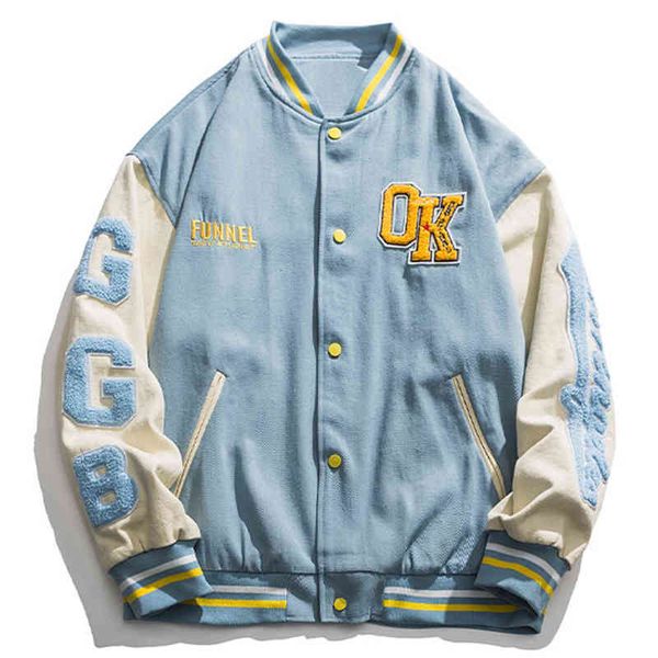 flocking letter vintage embroidery hip hop bomber jacket men harajuku high street couple baseball jacket tracksuit 2021 spring t220728, Black;brown
flocking letter vintage embroidery hip hop bomber jacket men harajuku high street couple baseball jacket tracksuit 2021 spring t220728, Black;brown