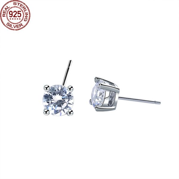 new s925 sterling silver earrings charms classic four claw zircon women's simple popular personalized girlfriends gift bridal wedding, Golden
new s925 sterling silver earrings charms classic four claw zircon women's simple popular personalized girlfriends gift bridal wedding, Golden