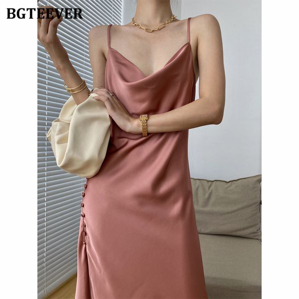 bgteever vintage side split buttons women satin dress v-neck sleeveless female long dress 2021 summer spaghetti strap vest dress, Black;gray
bgteever vintage side split buttons women satin dress v-neck sleeveless female long dress 2021 summer spaghetti strap vest dress, Black;gray