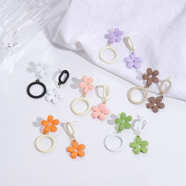 korean flower pendant drop earrings for women girls multicolor cute flower dangle earrings summer jewelry gift, Silver
korean flower pendant drop earrings for women girls multicolor cute flower dangle earrings summer jewelry gift, Silver