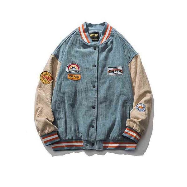 2022 spring and autumn new american tide brand corduroy jacket men's color-blocking embroidery versatile casual baseball jacket t220816, Black;brown
2022 spring and autumn new american tide brand corduroy jacket men's color-blocking embroidery versatile casual baseball jacket t220816, Black;brown