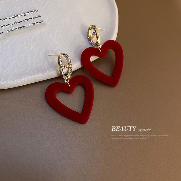 925 silver needle new year red flocking earrings collection pearl bow stud earrings retro temperament autumn/winter eardrop, Golden
925 silver needle new year red flocking earrings collection pearl bow stud earrings retro temperament autumn/winter eardrop, Golden