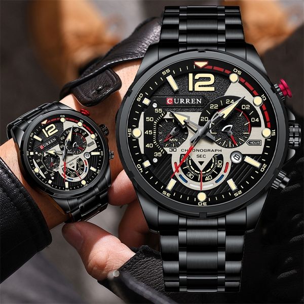 curren casual business chronograph waterproof stainless steel watch mens luxury fashion quartz men watches 220407, Slivery;brown
curren casual business chronograph waterproof stainless steel watch mens luxury fashion quartz men watches 220407, Slivery;brown