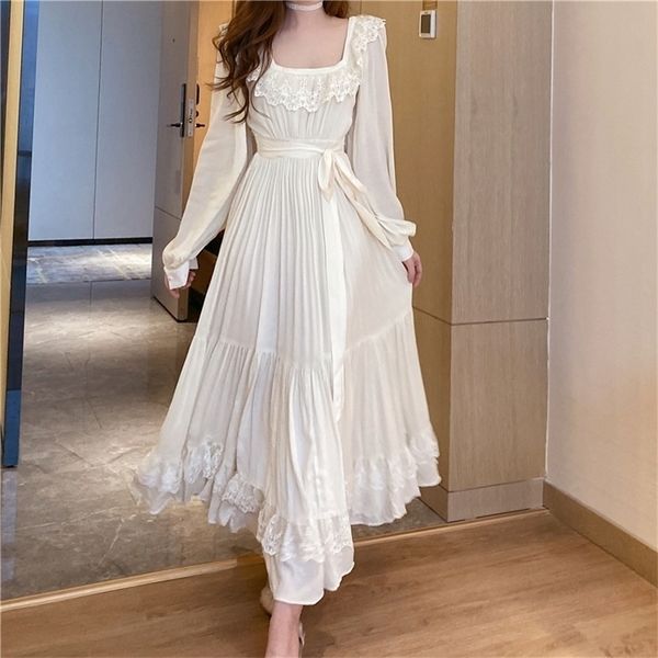 white elegant high waist wrap bow ribbon belt lace square vintage maxi long boho dress women korean party beach plus size y200805, Black;pink
white elegant high waist wrap bow ribbon belt lace square vintage maxi long boho dress women korean party beach plus size y200805, Black;pink