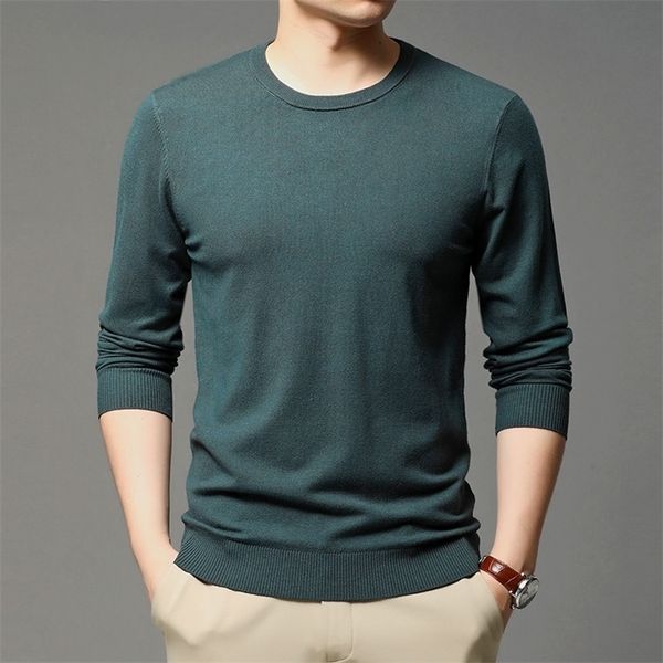 autumn men's round neck knitted pullover business casual solid color sweater bottoming shirt male brand clothes 201126, White;black
autumn men's round neck knitted pullover business casual solid color sweater bottoming shirt male brand clothes 201126, White;black