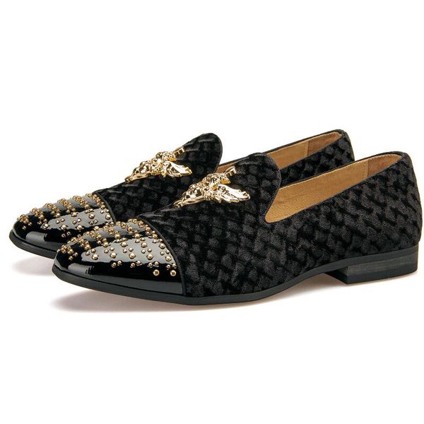 men's velvet loafers embroidered fashion men's flats large sizes zapatos hombre b3, Black
men's velvet loafers embroidered fashion men's flats large sizes zapatos hombre b3, Black