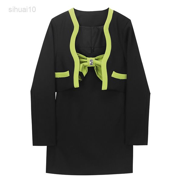 dresses for women spring short black hit color green jacket bow jarret skirt two piece dress suit office style l220725, White
dresses for women spring short black hit color green jacket bow jarret skirt two piece dress suit office style l220725, White