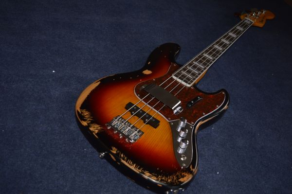 aged sunburst 5 strings bass electric guitar body ash fingerboard rosewood with red pick guard
aged sunburst 5 strings bass electric guitar body ash fingerboard rosewood with red pick guard