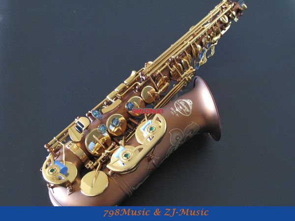 pro matte coffee and gold lacquer keys alto saxophone sax high f# abalone shell key with case
pro matte coffee and gold lacquer keys alto saxophone sax high f# abalone shell key with case