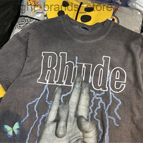 men women t-shirt lightning palm print heavy fabric very tee w220806, White;black
men women t-shirt lightning palm print heavy fabric very tee w220806, White;black