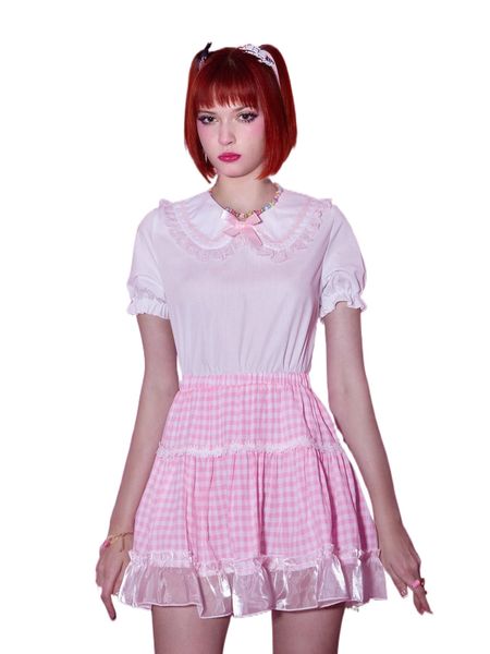 romwe anime statement collar contrast lace bow decor blouse w6yh#, White
romwe anime statement collar contrast lace bow decor blouse w6yh#, White