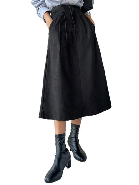 dazy high waist slant pockets skirt 46gy#, Black
dazy high waist slant pockets skirt 46gy#, Black